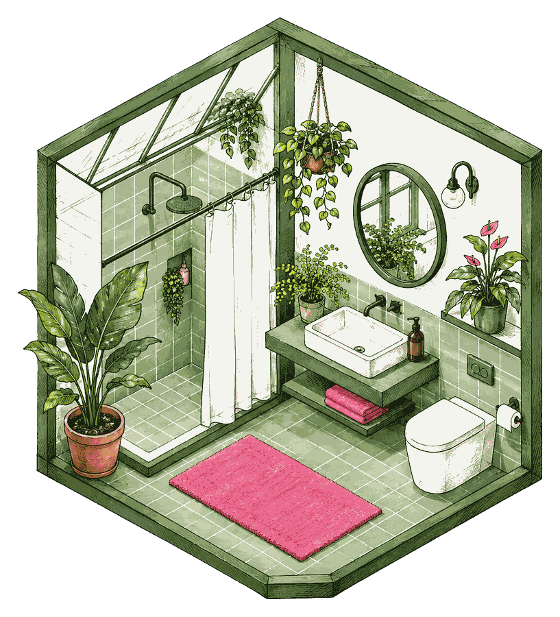 bathROOMs, the Greenhouse room